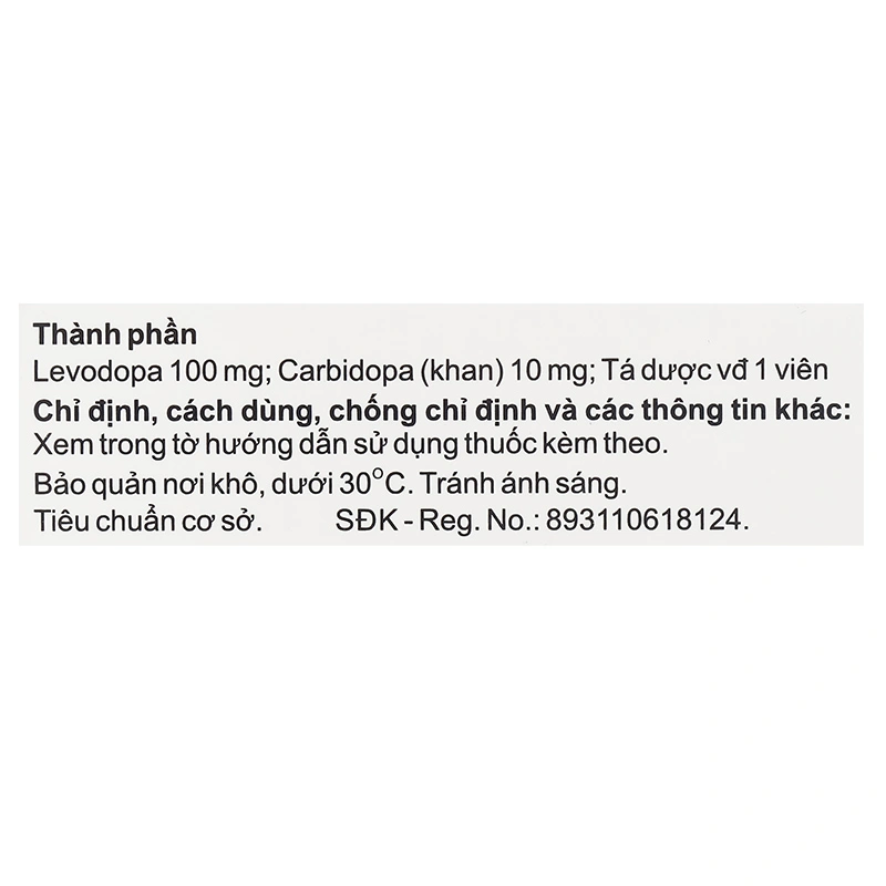 Masopen 100/10 điều trị hội chứng Parkinson (3 vỉ x 10 viên) - 7
